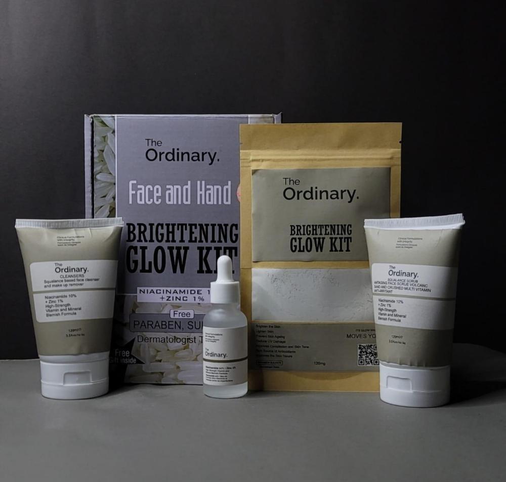 The Ordinary-4 in 1 Skincare Bundle - Cleanser, Scrub, Powder Mask & Serum