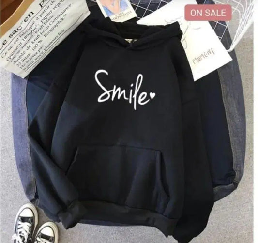 1 Pc Women's Stitched Fleece Printed Pullover Hoodie